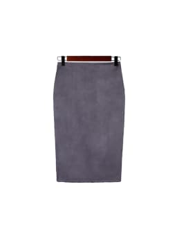 Women Skirts Suede Solid Color Pencil Skirt Female Autumn Winter High Waist Bodycon Vintage Suede Split Thick Stretchy Skirts