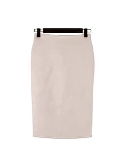 Women Skirts Suede Solid Color Pencil Skirt Female Autumn Winter High Waist Bodycon Vintage Suede Split Thick Stretchy Skirts