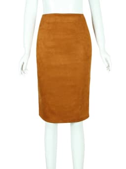 Women Skirts Suede Solid Color Pencil Skirt Female Autumn Winter High Waist Bodycon Vintage Suede Split Thick Stretchy Skirts