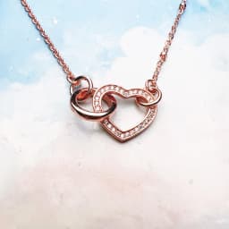 Heart Together Forever Rose Gold Necklace New Feminine Fine Jewelry Europe 925 Sterling Silver Romantic Gift For Women