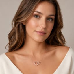 Heart Together Forever Rose Gold Necklace New Feminine Fine Jewelry Europe 925 Sterling Silver Romantic Gift For Women