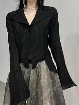 Zoki Harajuku Dark Academic Shirt Women Streetwear Vintage Y2K Blouse Sexy Gothic Long Sleeve Irregular Female Spring New Tops