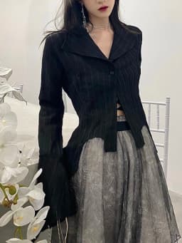 Zoki Harajuku Dark Academic Shirt Women Streetwear Vintage Y2K Blouse Sexy Gothic Long Sleeve Irregular Female Spring New Tops