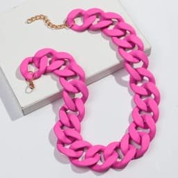 New Colorful Matte Acrylic Wide Chain Choker Necklaces for Women Statement Bohemian Resin Chunky Collar Necklace Fashion Jewelry