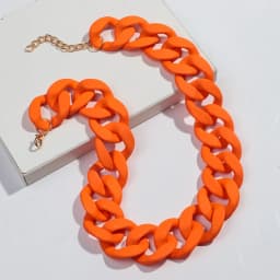 New Colorful Matte Acrylic Wide Chain Choker Necklaces for Women Statement Bohemian Resin Chunky Collar Necklace Fashion Jewelry