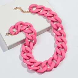 New Colorful Matte Acrylic Wide Chain Choker Necklaces for Women Statement Bohemian Resin Chunky Collar Necklace Fashion Jewelry