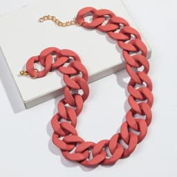 New Colorful Matte Acrylic Wide Chain Choker Necklaces for Women Statement Bohemian Resin Chunky Collar Necklace Fashion Jewelry