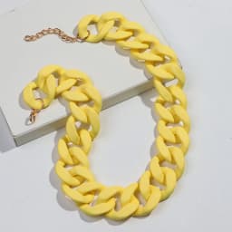 New Colorful Matte Acrylic Wide Chain Choker Necklaces for Women Statement Bohemian Resin Chunky Collar Necklace Fashion Jewelry