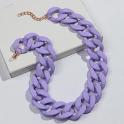 New Colorful Matte Acrylic Wide Chain Choker Necklaces for Women Statement Bohemian Resin Chunky Collar Necklace Fashion Jewelry