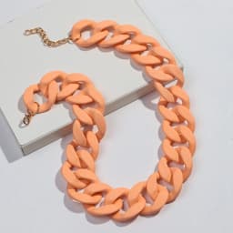 New Colorful Matte Acrylic Wide Chain Choker Necklaces for Women Statement Bohemian Resin Chunky Collar Necklace Fashion Jewelry