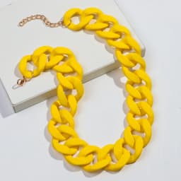 New Colorful Matte Acrylic Wide Chain Choker Necklaces for Women Statement Bohemian Resin Chunky Collar Necklace Fashion Jewelry