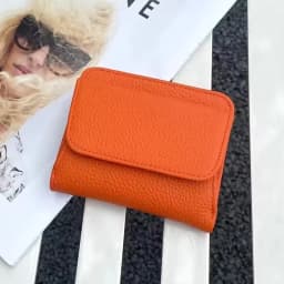 Genuine Leather Wallet Women's Purse 2026 New Folding Simple Small Money Ladies Bag Multi-functional Coin Bag Female Ultra New