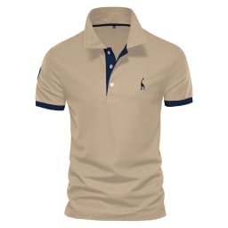 Dropshipping Polo Giraffe Shirt Men Quality Embroidery Summer Short Sleeve Polo Casual Business Social Mens Polos BR Size