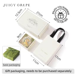 Juicy Grape Eustoma Flower Necklace for Women Sweet Elegant Handmade Enamel Flower Necklace 18K Gold Plated Birthday Gift