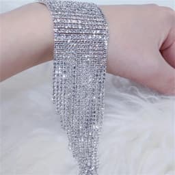 Exaggerated Luxury Multi row Multi layer Rhinestone Big Tassel Bracelet Nightclub Stage Performance Bracelet Bracelet Female