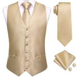 Hi-Tie Solid Voilet Lilac Mens Suit Vest 4PC Woven Waistcoat Tie Pocket Square Cufflink Business Wedding Dress Waist Jacket