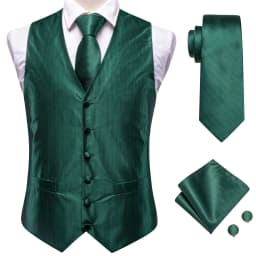 Hi-Tie Solid Voilet Lilac Mens Suit Vest 4PC Woven Waistcoat Tie Pocket Square Cufflink Business Wedding Dress Waist Jacket