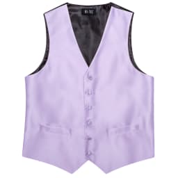 Hi-Tie Solid Voilet Lilac Mens Suit Vest 4PC Woven Waistcoat Tie Pocket Square Cufflink Business Wedding Dress Waist Jacket