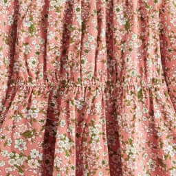 Spring and autumn foreign style girl elastic ear edge in the collar small flower sweet little shu fresh long-sleeved dress