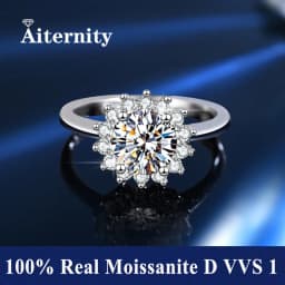 Luxury Women's S925 Silver Rings Fashion Adjustable Size 0.5ct(5mm) GRA Moissanite Ring For Women Jewelry Gift With Boxed