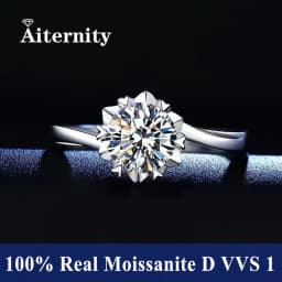 Luxury Women's S925 Silver Rings Fashion Adjustable Size 0.5ct(5mm) GRA Moissanite Ring For Women Jewelry Gift With Boxed