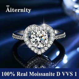 Luxury Women's S925 Silver Rings Fashion Adjustable Size 0.5ct(5mm) GRA Moissanite Ring For Women Jewelry Gift With Boxed