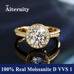 Luxury Women's S925 Silver Rings Fashion Adjustable Size 0.5ct(5mm) GRA Moissanite Ring For Women Jewelry Gift With Boxed