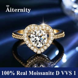 Luxury Women's S925 Silver Rings Fashion Adjustable Size 0.5ct(5mm) GRA Moissanite Ring For Women Jewelry Gift With Boxed