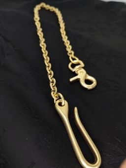 Fine Brass Wallet Jean Japanese Fish U Hook Belt Lock Spring Swivel Italian Flat Cross Link Chain Gift for Friend