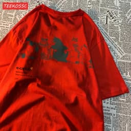 Cartoon Cat Printed Women'S Short Sleeved T-Shirt With Trendy Loose Versatile Summer Top Casual And Fashionable Street Clothes