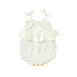 Spaghetti Straps Sleeveless Baby Girls Summer Rompers One-piece Jumpsuit Knit Acrylic Newborn Infant Bodysuit Playsuit Sleepsuit