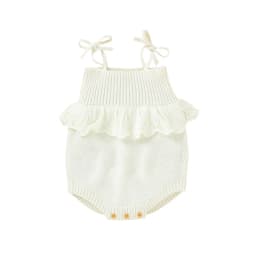 Spaghetti Straps Sleeveless Baby Girls Summer Rompers One-piece Jumpsuit Knit Acrylic Newborn Infant Bodysuit Playsuit Sleepsuit