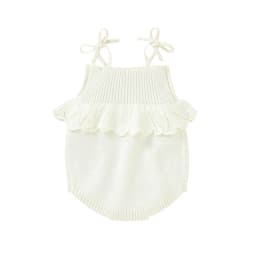 Spaghetti Straps Sleeveless Baby Girls Summer Rompers One-piece Jumpsuit Knit Acrylic Newborn Infant Bodysuit Playsuit Sleepsuit