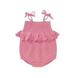Spaghetti Straps Sleeveless Baby Girls Summer Rompers One-piece Jumpsuit Knit Acrylic Newborn Infant Bodysuit Playsuit Sleepsuit