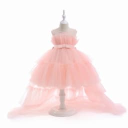 8 Colors Kid's Party Formal Evening Dresses Elegant Party Dresses For Girls Dresses With Trailing Detachable Princess Dress