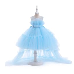 8 Colors Kid's Party Formal Evening Dresses Elegant Party Dresses For Girls Dresses With Trailing Detachable Princess Dress