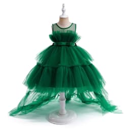 8 Colors Kid's Party Formal Evening Dresses Elegant Party Dresses For Girls Dresses With Trailing Detachable Princess Dress