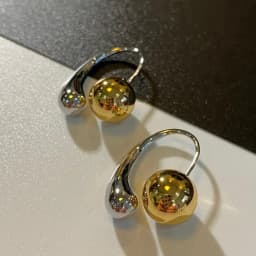 Modern Jewelry Cool Trend 2024 New Metallic Round Bead Teardrop Earrings For Women Party Gifts Ear Accessories Hot Sale