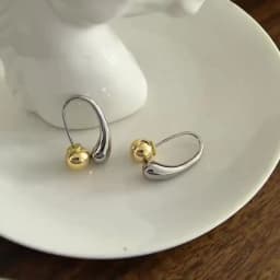 Modern Jewelry Cool Trend 2024 New Metallic Round Bead Teardrop Earrings For Women Party Gifts Ear Accessories Hot Sale