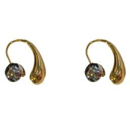 Modern Jewelry Cool Trend 2024 New Metallic Round Bead Teardrop Earrings For Women Party Gifts Ear Accessories Hot Sale