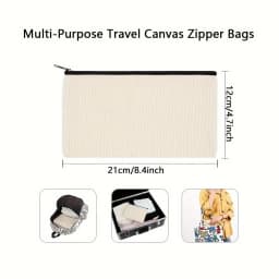 12Pcs Sublimation Blanks Tote and Zipper Bags Set – 6 Reusable Grocery Tote Bags and 6 Makeup Pouches for DIY Heat Transfer Craf