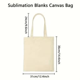 12Pcs Sublimation Blanks Tote and Zipper Bags Set – 6 Reusable Grocery Tote Bags and 6 Makeup Pouches for DIY Heat Transfer Craf