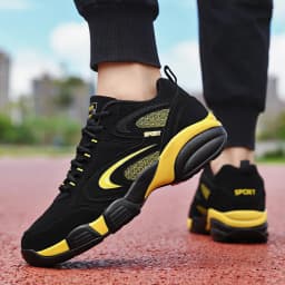 Plus Size Men's Trendy Colour Block Sneakers, Comfy Non Slip Lace Up Casual Durable Shoes For Men's Outdoor Activities