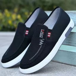 Men Shoes Breathable Canvas Sneakers for Youth Slip on Walking Tennis Shoes Driving Loafers House Moccasins Work Skate Flats