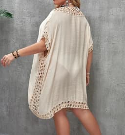 CROCHET BIKINI-Plus Size Beach Tunic for Women, Swimwear, Sun Protection Clothes, Cover Up Swim Dress, Summer