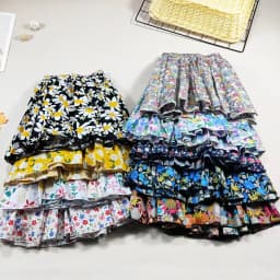 Girl's Cotton Floral Princess Hundred Fold Skirt Sweet Big Girl Tutu Skirt Elastic Waist Mini Skirt, Children's Skirt
