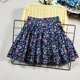 Girl's Cotton Floral Princess Hundred Fold Skirt Sweet Big Girl Tutu Skirt Elastic Waist Mini Skirt, Children's Skirt