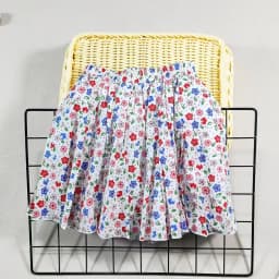 Girl's Cotton Floral Princess Hundred Fold Skirt Sweet Big Girl Tutu Skirt Elastic Waist Mini Skirt, Children's Skirt