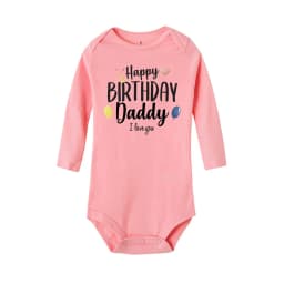 Baby Rompers Happy Birthday To The Dad Print Infant Bodysuit Boys Girls Clothes Daddy Birthday Present Jumpsuit Toddler Outfits