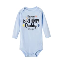 Baby Rompers Happy Birthday To The Dad Print Infant Bodysuit Boys Girls Clothes Daddy Birthday Present Jumpsuit Toddler Outfits